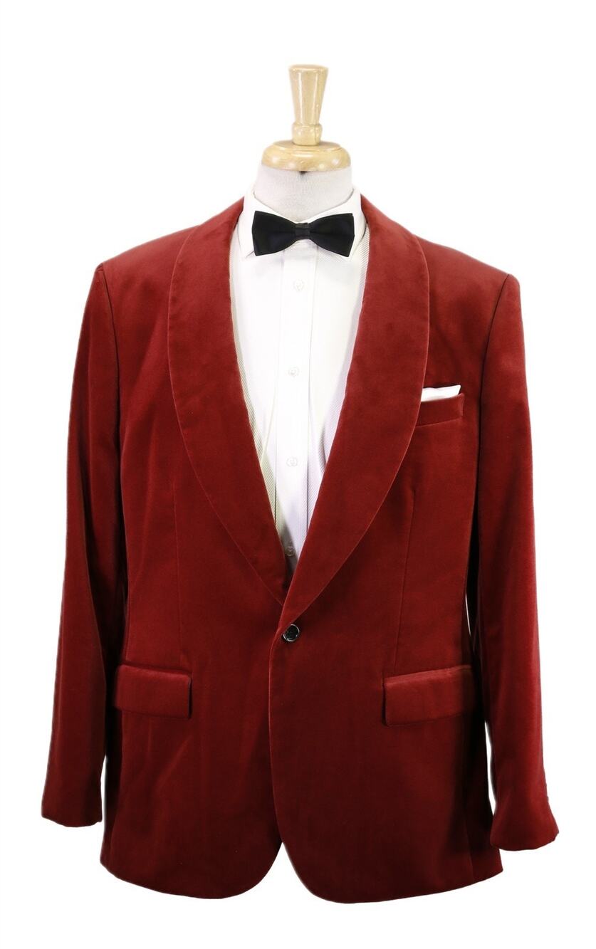 J Crew Ludlow Red Shawl Lapel Dinner Velvet Slim Fit Jacket Blazer 44R